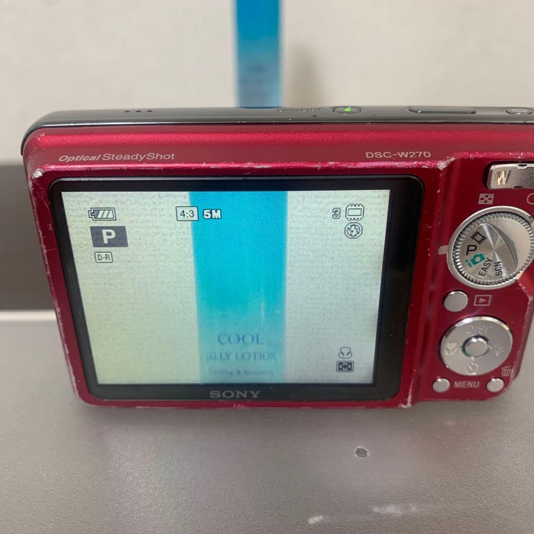 SONY DSC-W270 レッド 動作品 充電器付