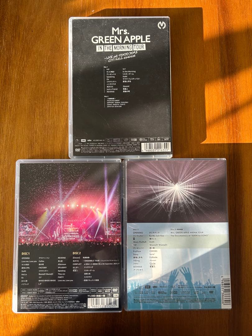 【中古品】Mrs. GREEN APPLE ライブ DVD 3枚セット