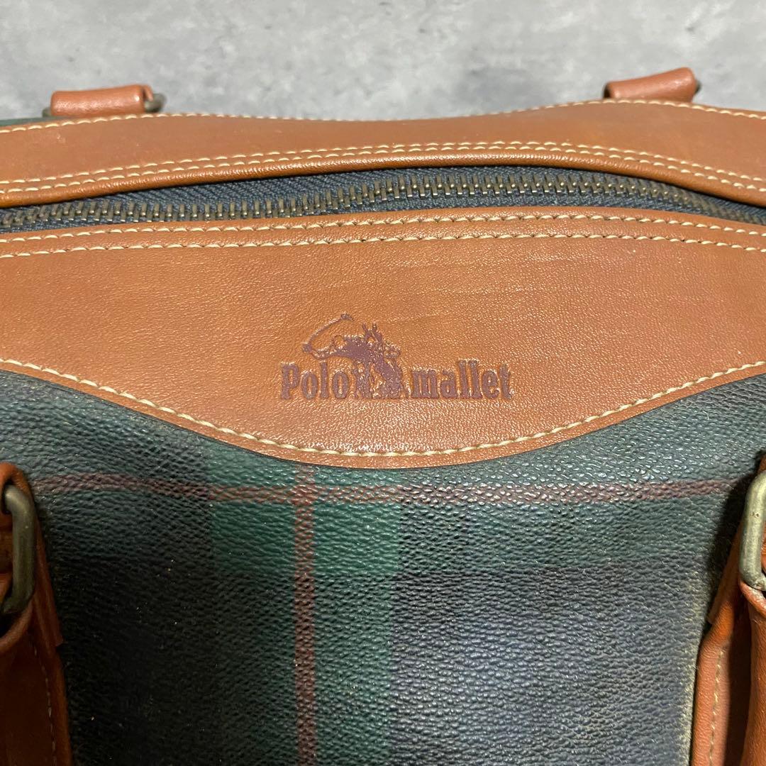 ポロ マレット Polo Mallet チェック柄 ボストンバッグ ヴィンテージ