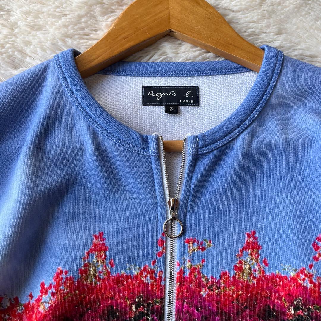 はにわ agnès b. フォトプリント ジップアップカーディガン
