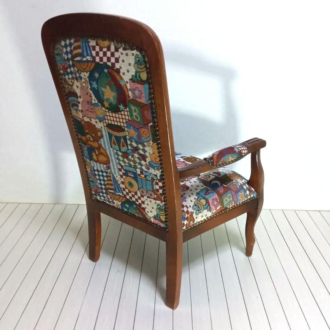 【希少品】ゴブラン織り　アンティーク　チェア　テディベア柄