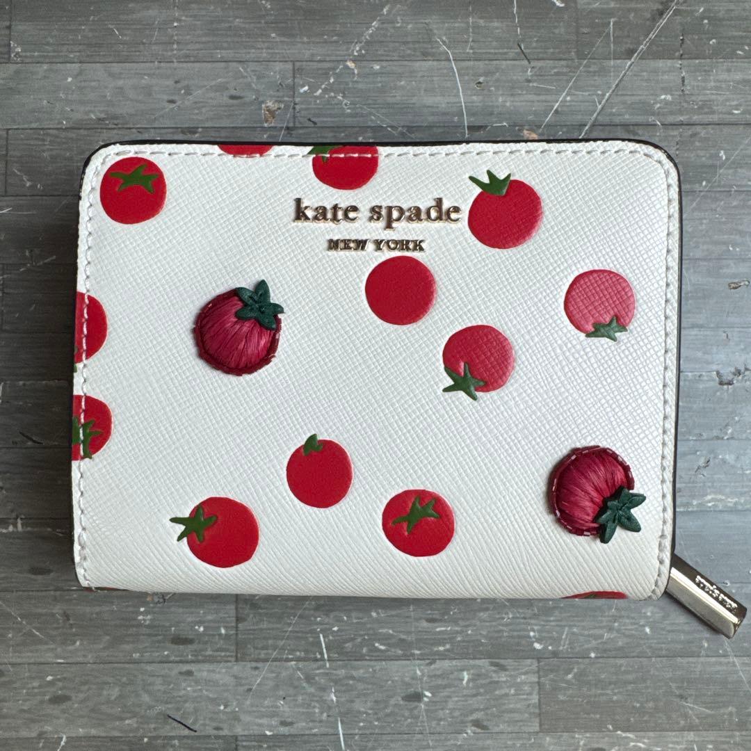 kate spade ケイトスペード とまと トマト折り財布 極美品