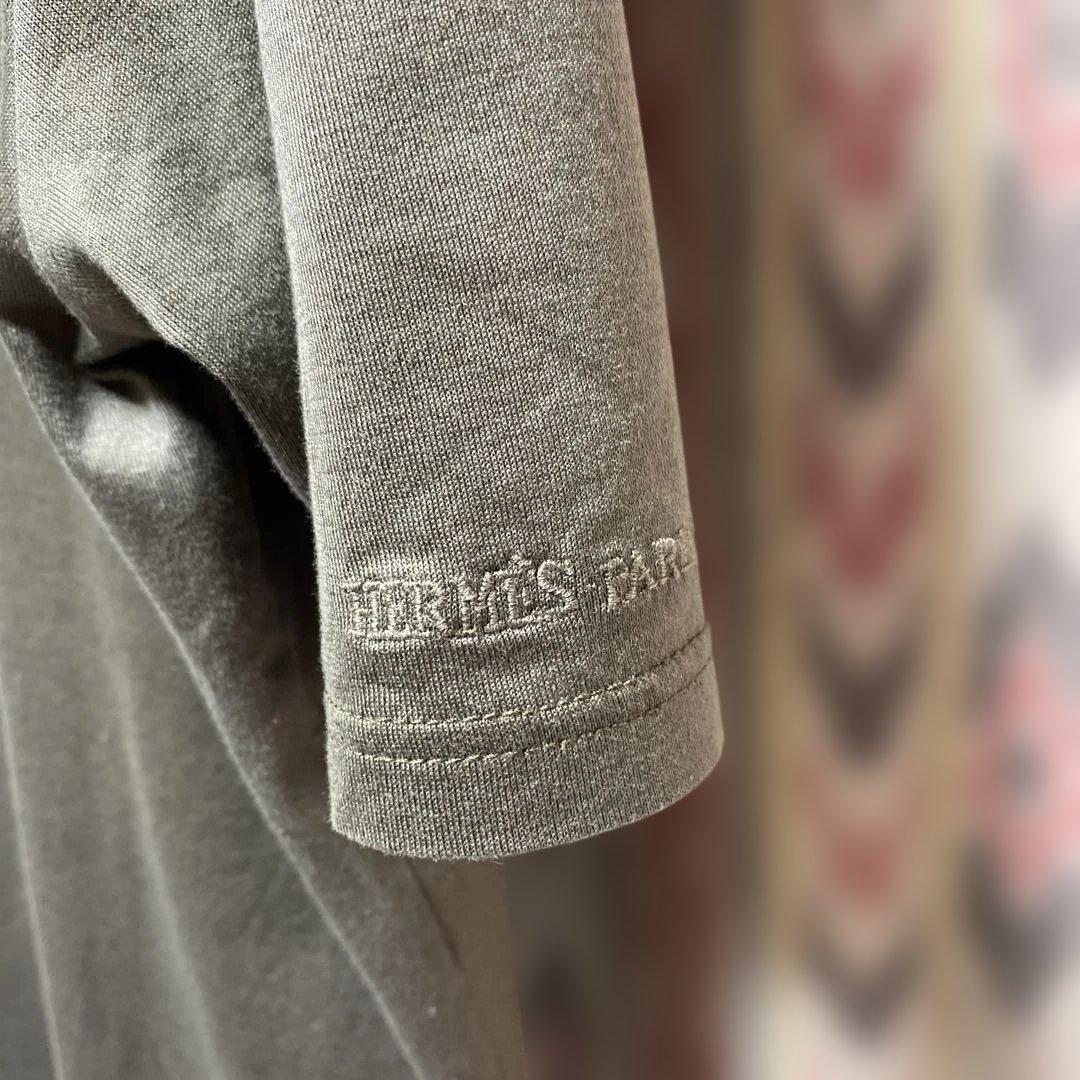 HERMES エルメス ブラウングレー Tシャツ Mサイズ