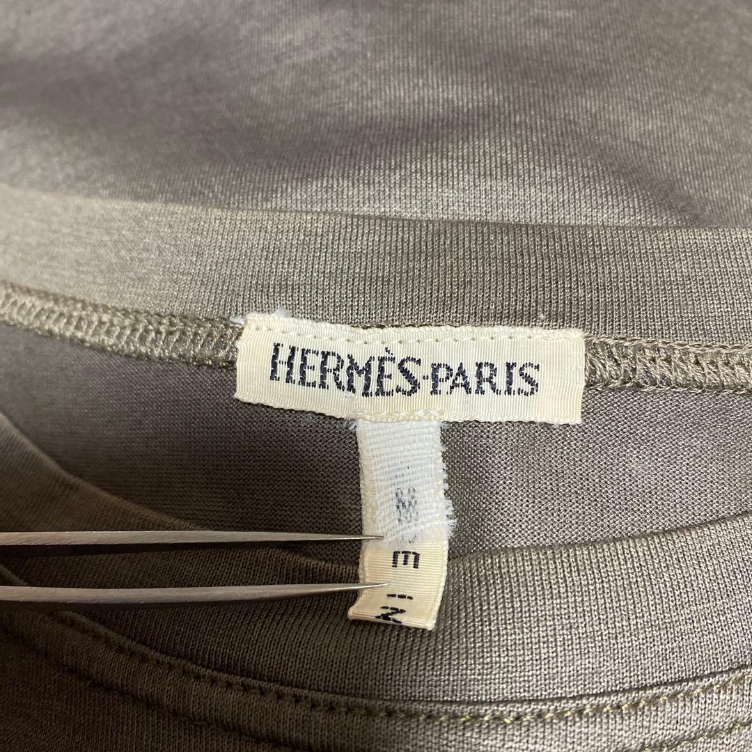 HERMES エルメス ブラウングレー Tシャツ Mサイズ