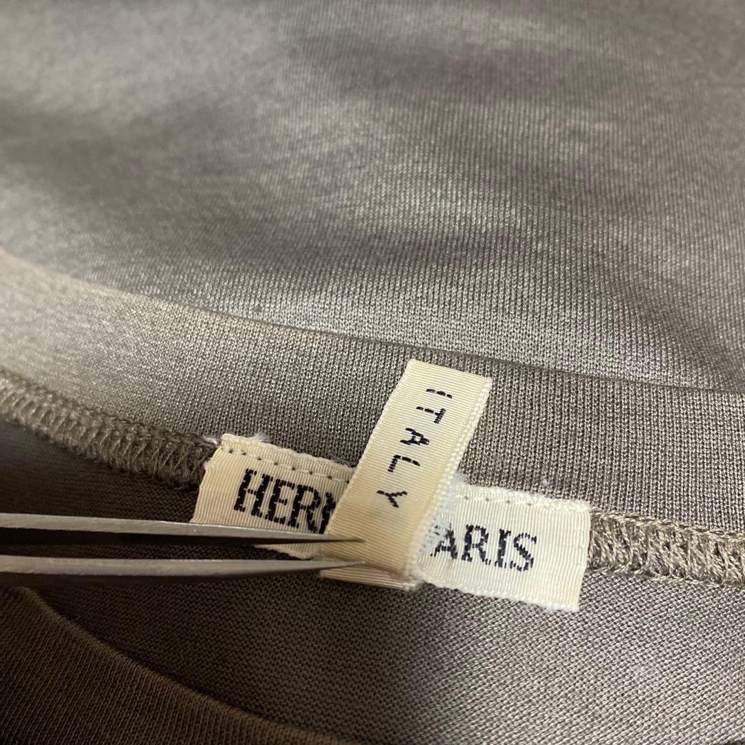 HERMES エルメス ブラウングレー Tシャツ Mサイズ