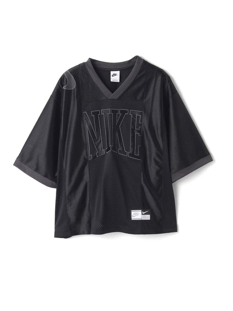 NIKE ブラック Vネック メッシュウェア ストリートスポーツウェアTシャツ