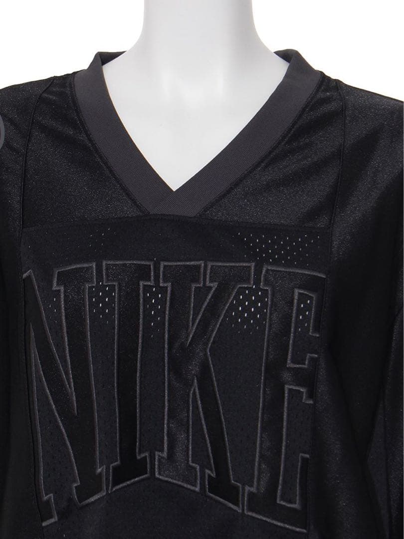 NIKE ブラック Vネック メッシュウェア ストリートスポーツウェアTシャツ