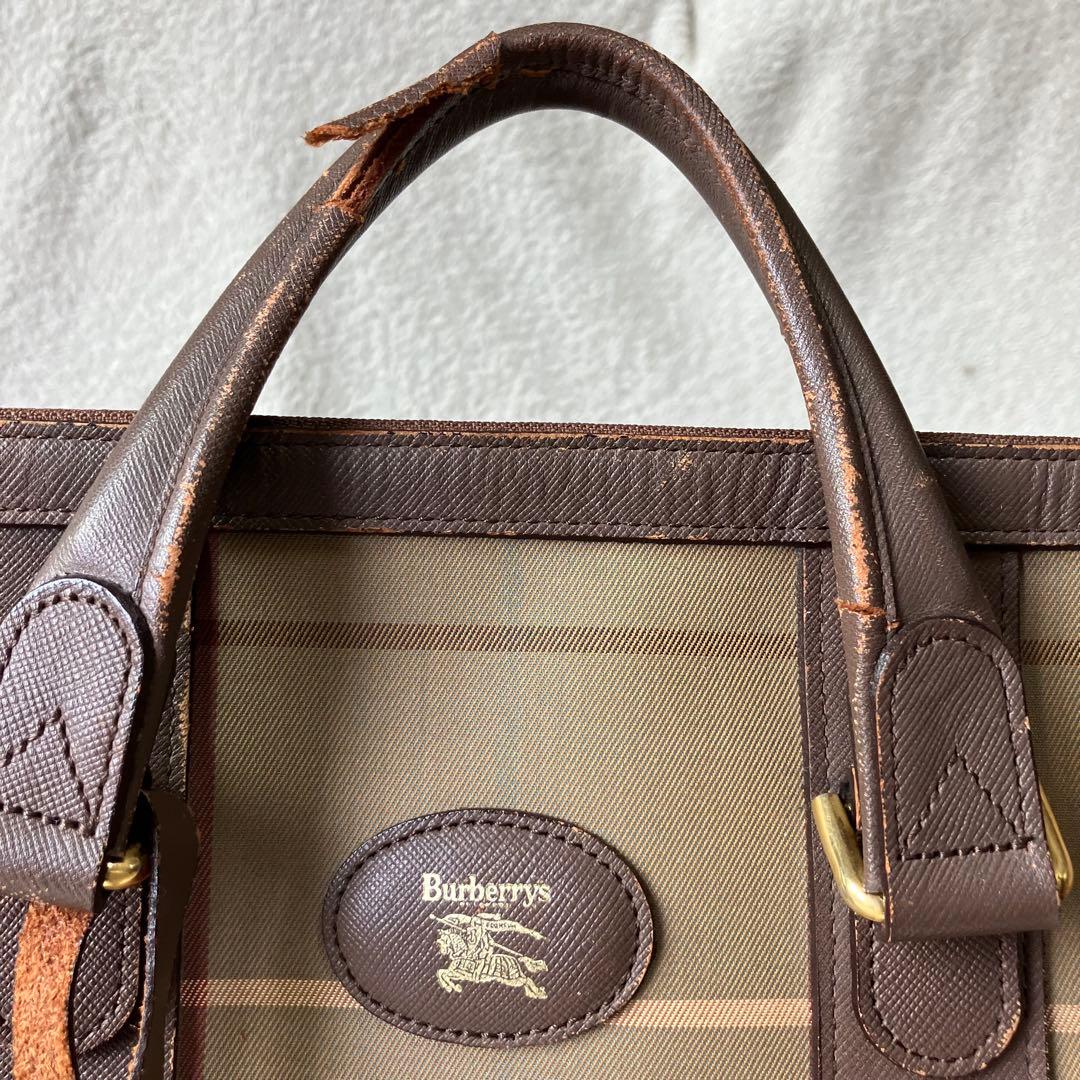 BURBERRY タマムシ色　ボストンバッグ