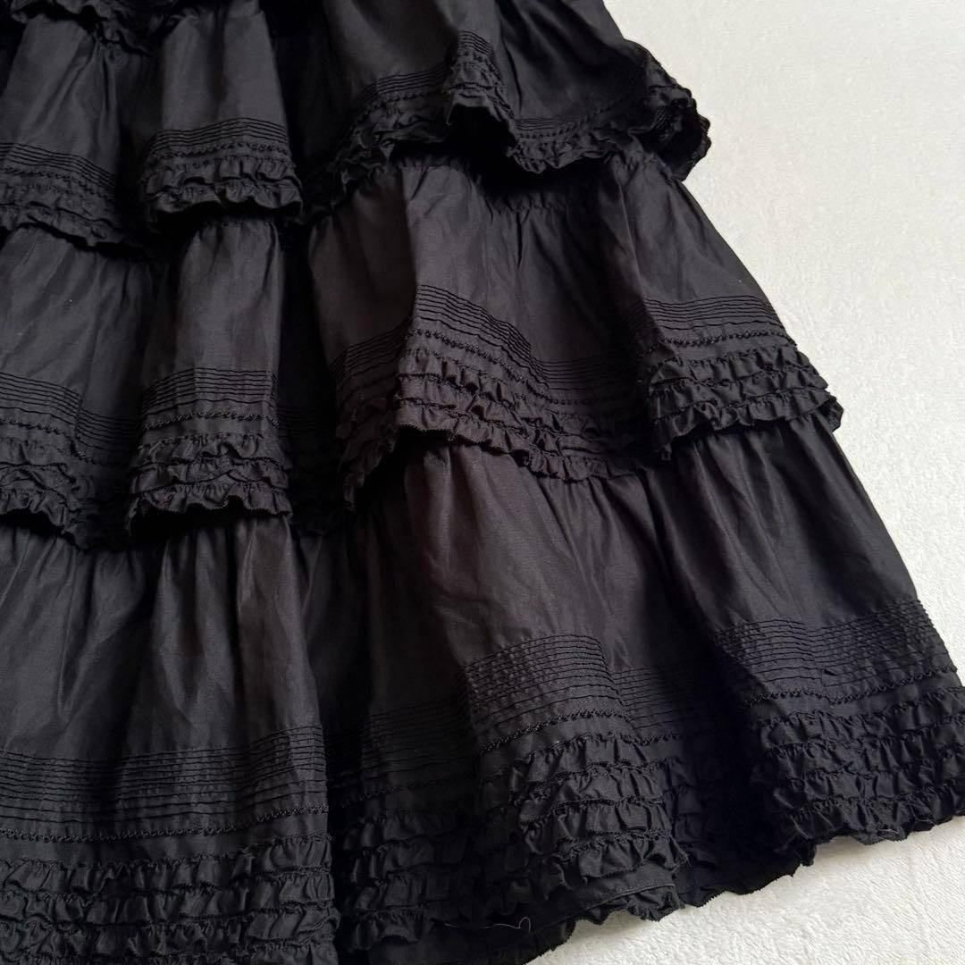 【極美品】PINK HOUSE 段々 スカート ピコフリル ブラック
