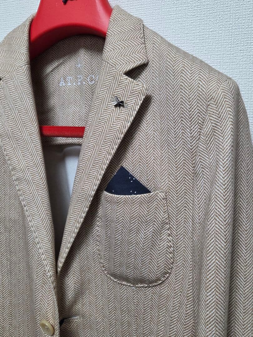 ♂新品・テーラードジャケット【AT.P.CO】ベージュ　ストレッチ　46