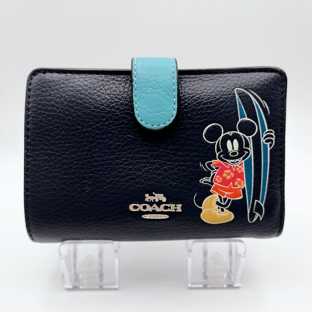 希少✨COACH Disney ミッキー 2つ折り財布　コンパクトウォレット