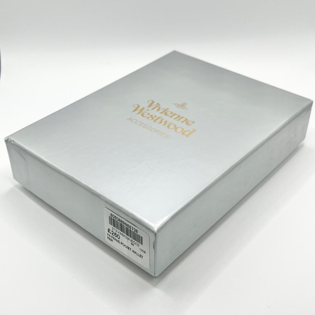 未使用 人気Vivienne Westwood 二つ折り がま口 定番 ピンク