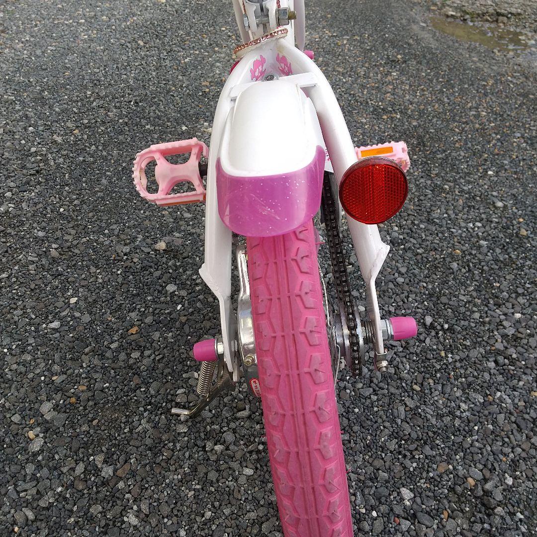引取限定 幼児用自転車 16インチ ハートモチーフ ピンク 補助輪付き
