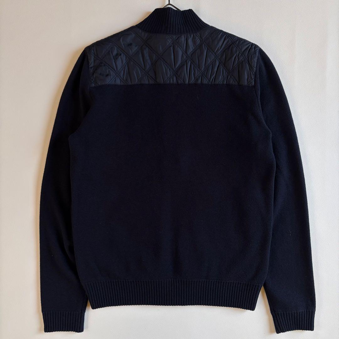 【極美品】HUGO BOSS中綿 キルティング ニット ネイビー M相当 メンズ