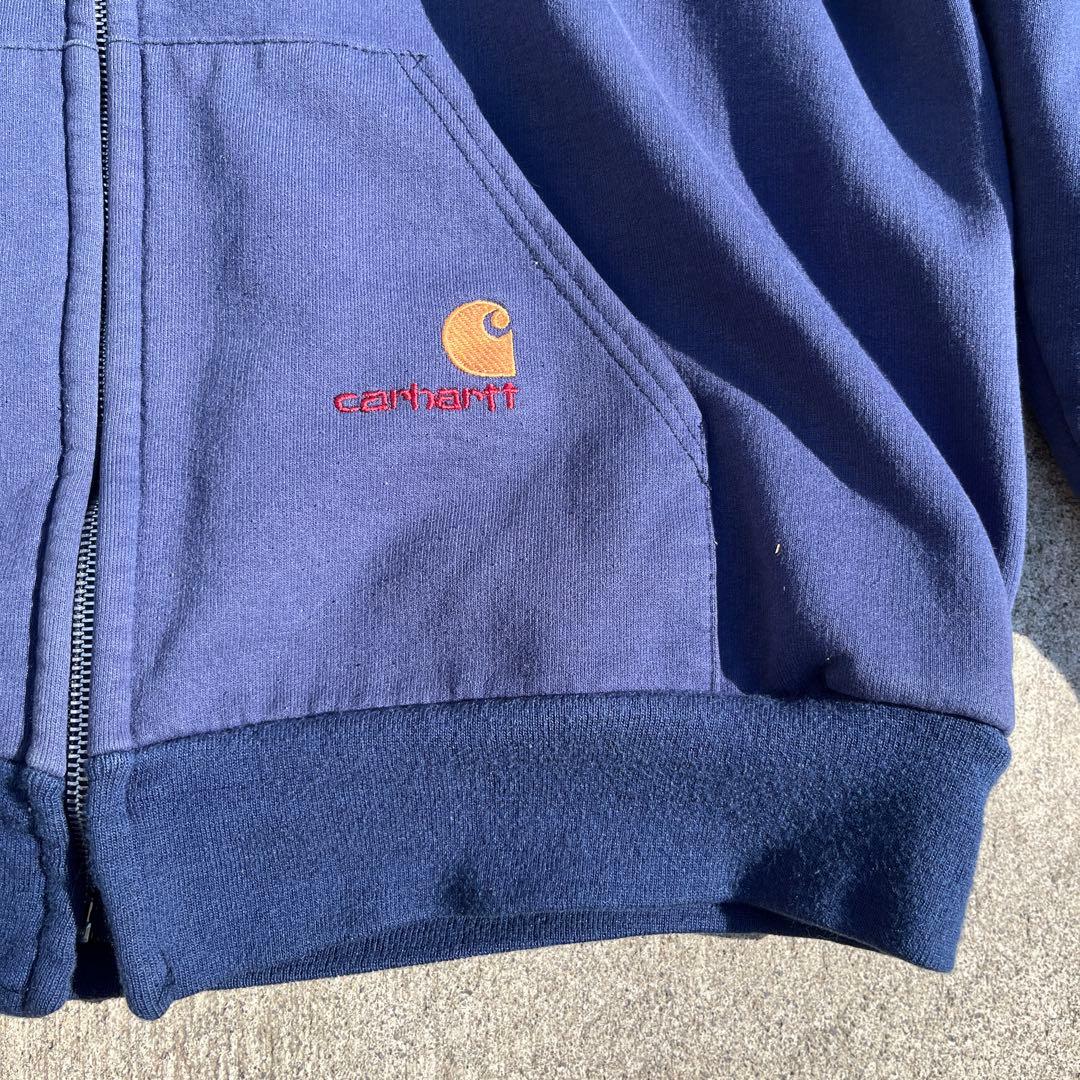 90’s USA製 Carhartt 茄子紺 スウェット ジップパーカー　XL