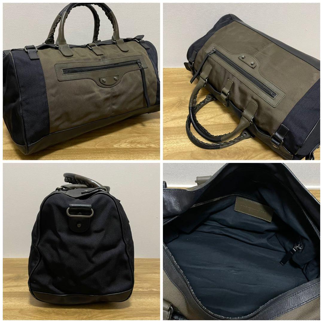 《美品》BALENCIAGA（バレンシアガ） ボストンバッグ ネイビー×カーキ
