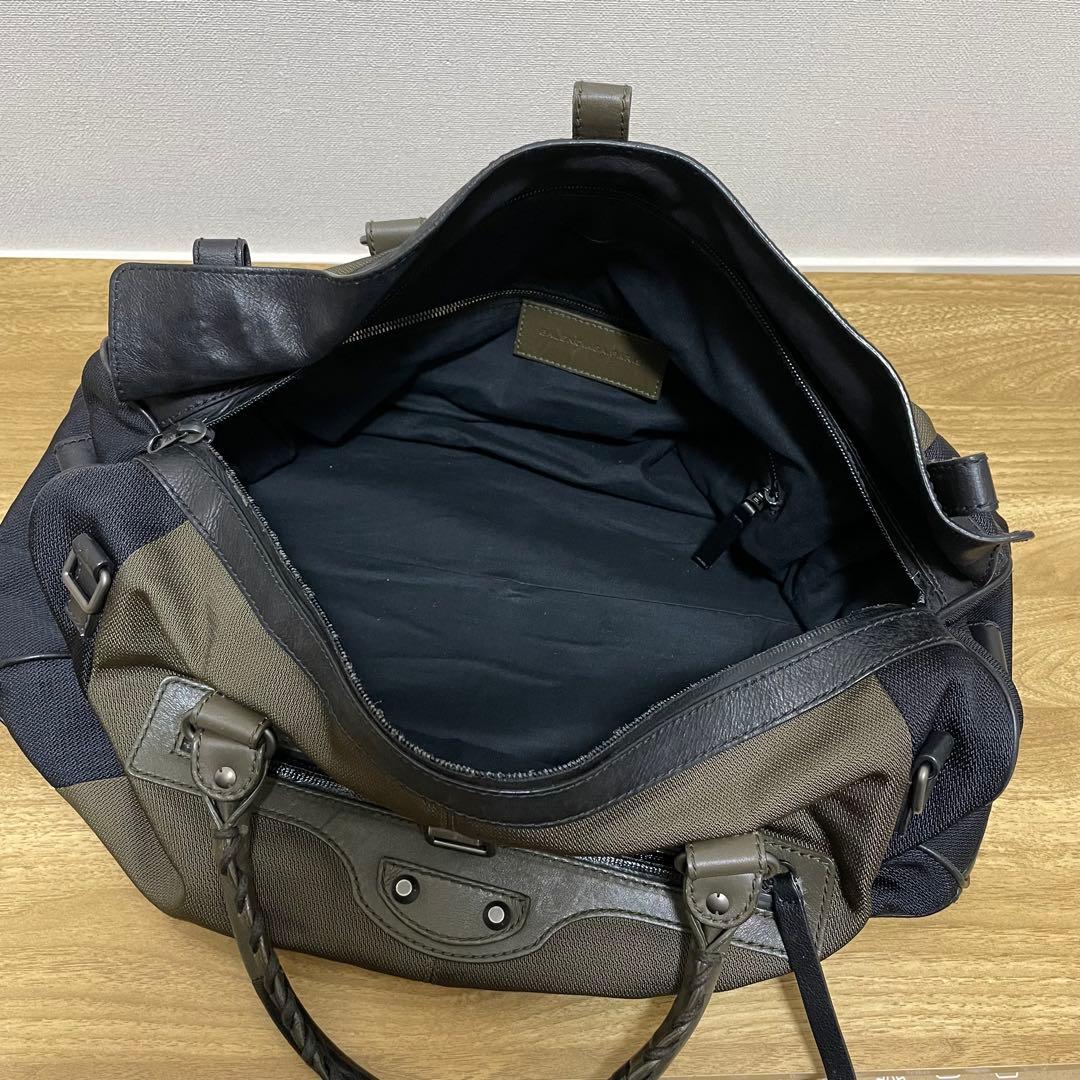 《美品》BALENCIAGA（バレンシアガ） ボストンバッグ ネイビー×カーキ