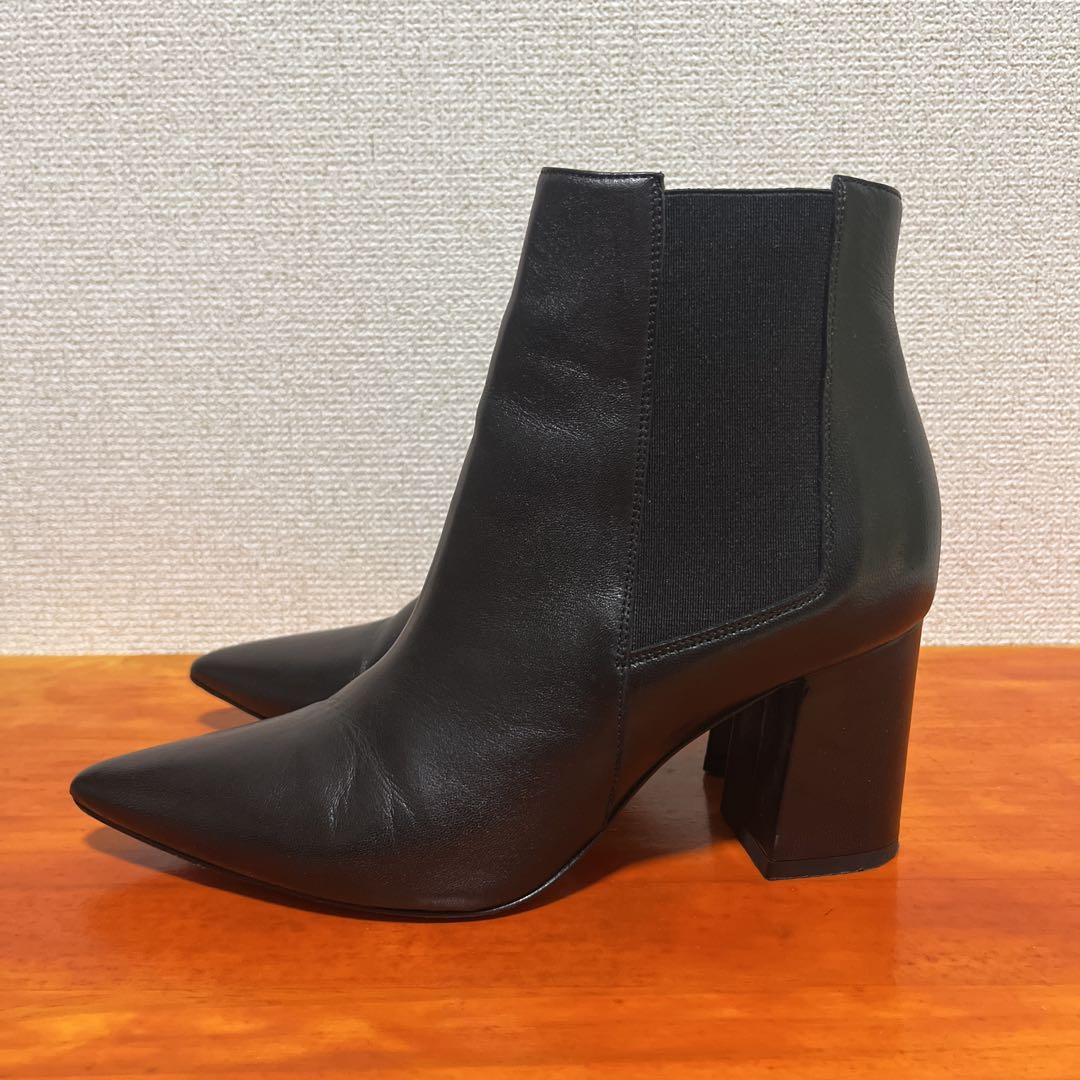 ❀美品 ファビオルスコーニ ポインテッドブーティ 黒 ブラック 24cm 38