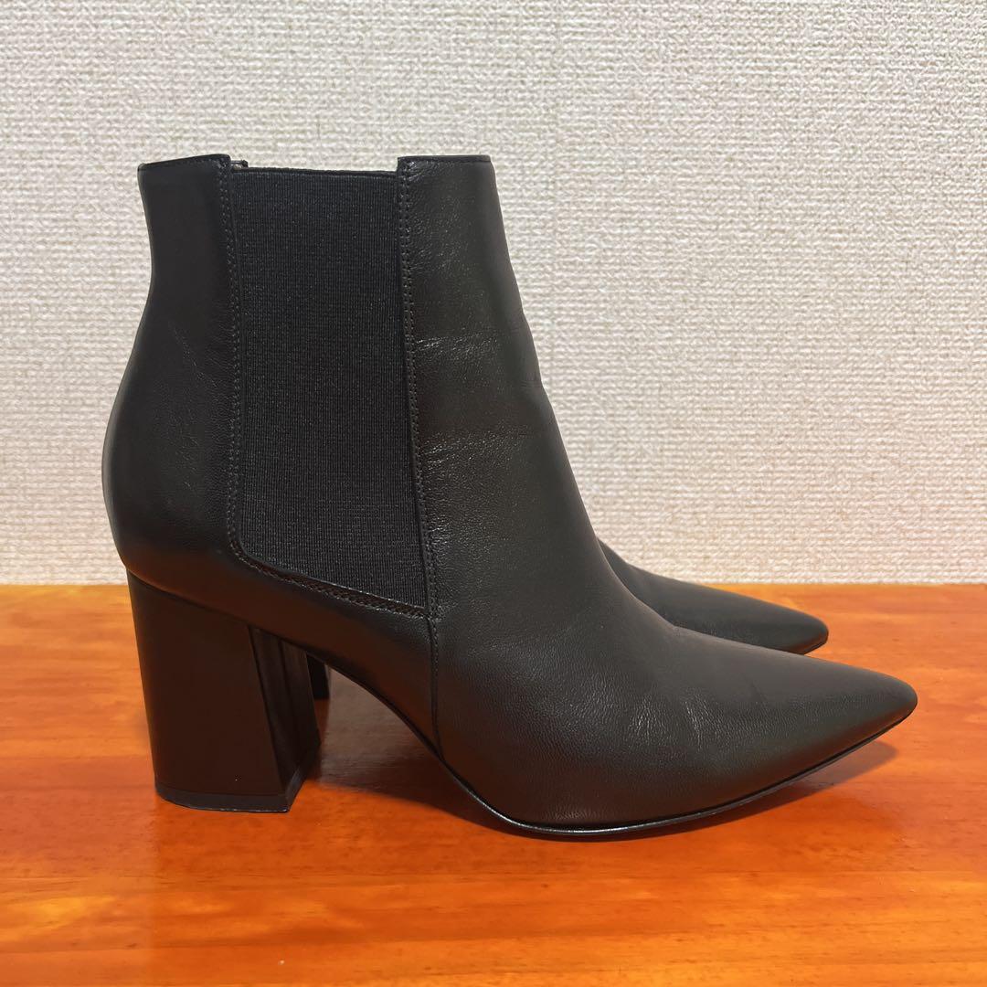 ❀美品 ファビオルスコーニ ポインテッドブーティ 黒 ブラック 24cm 38