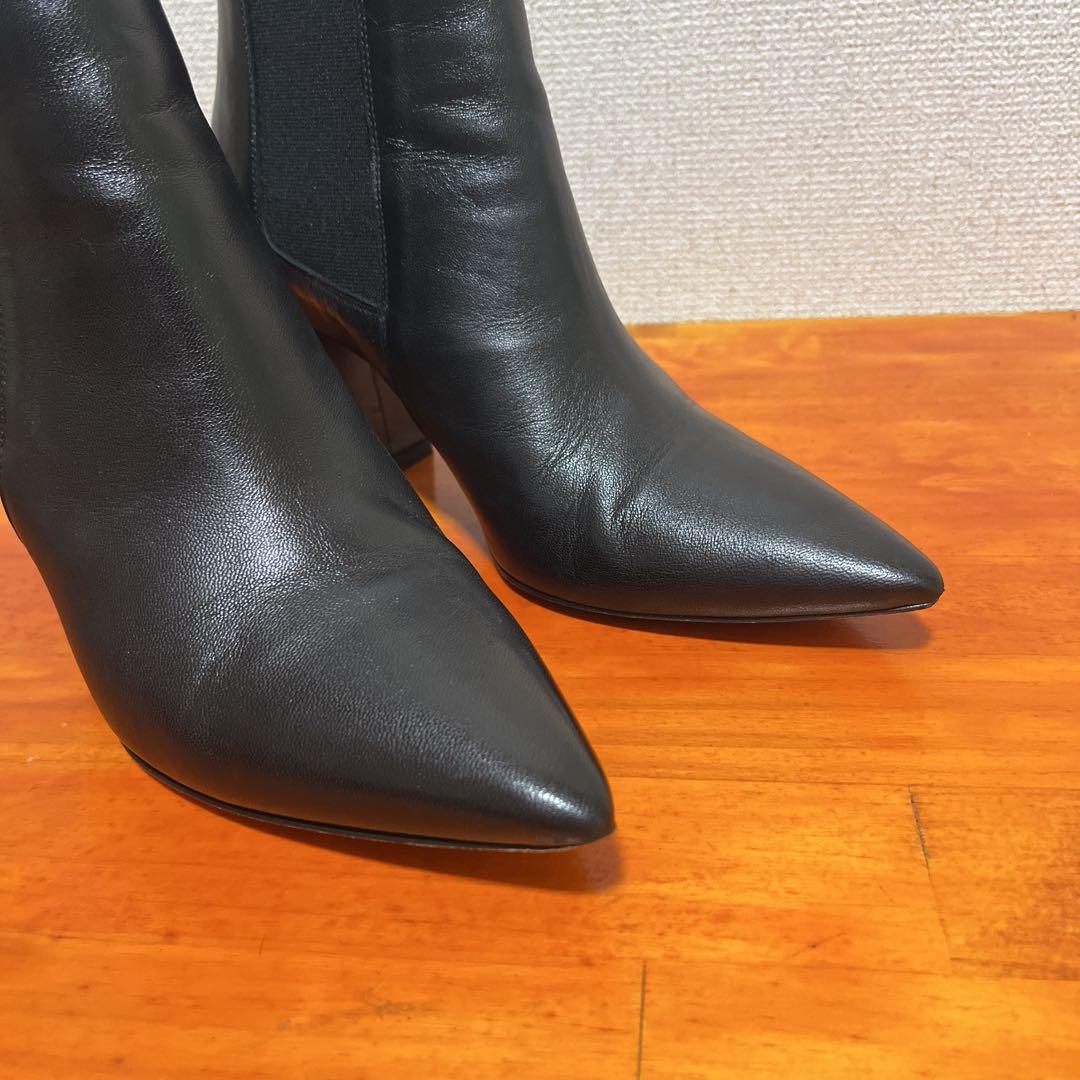 ❀美品 ファビオルスコーニ ポインテッドブーティ 黒 ブラック 24cm 38