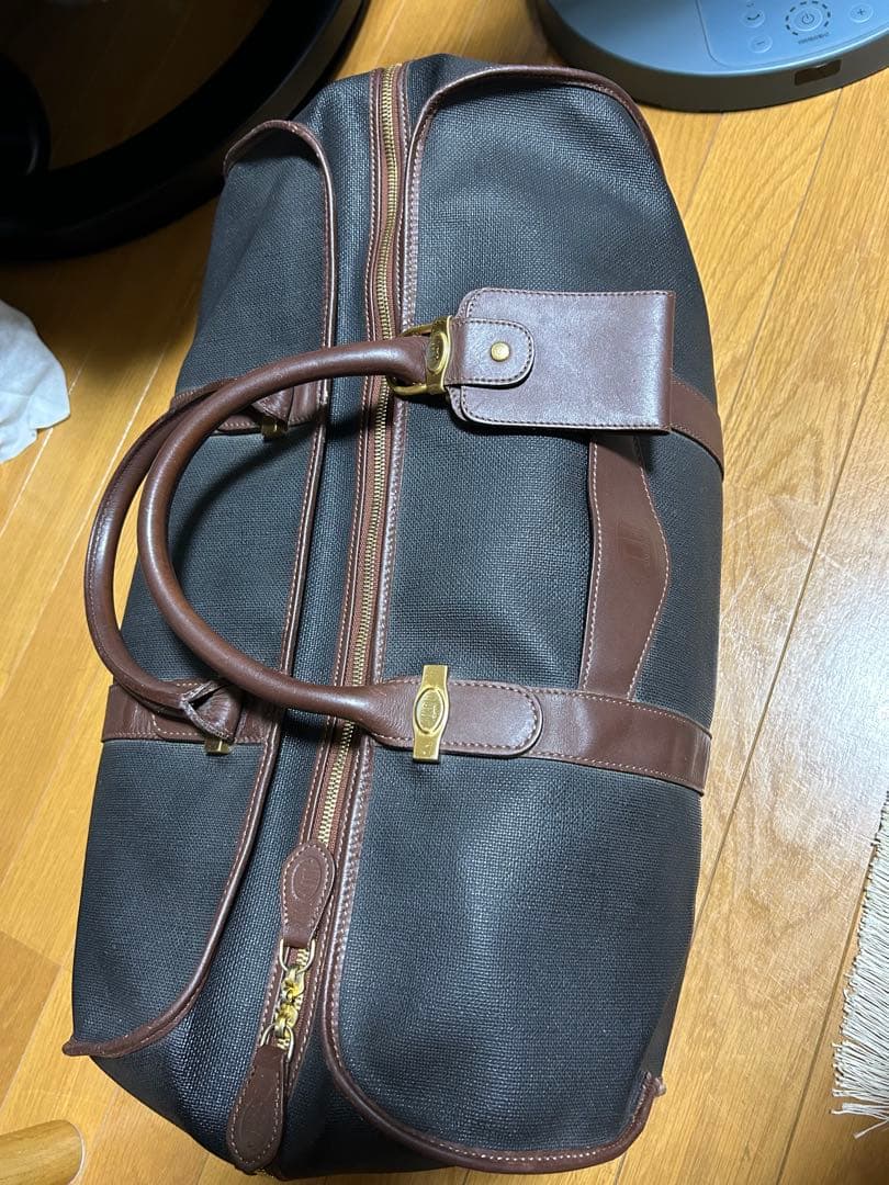 dunhill ボストンバッグ 黒/茶 大きめ