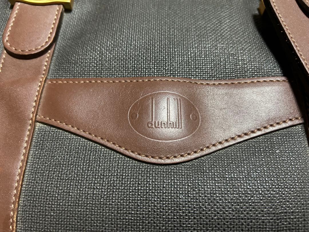 dunhill ボストンバッグ 黒/茶 大きめ