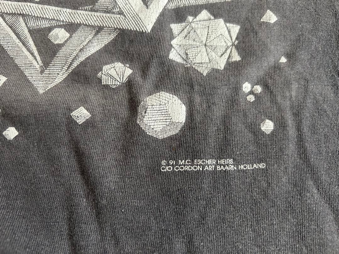 vintage 91s M.C.エッシャー 騙し絵Tシャツ 鬼フェード