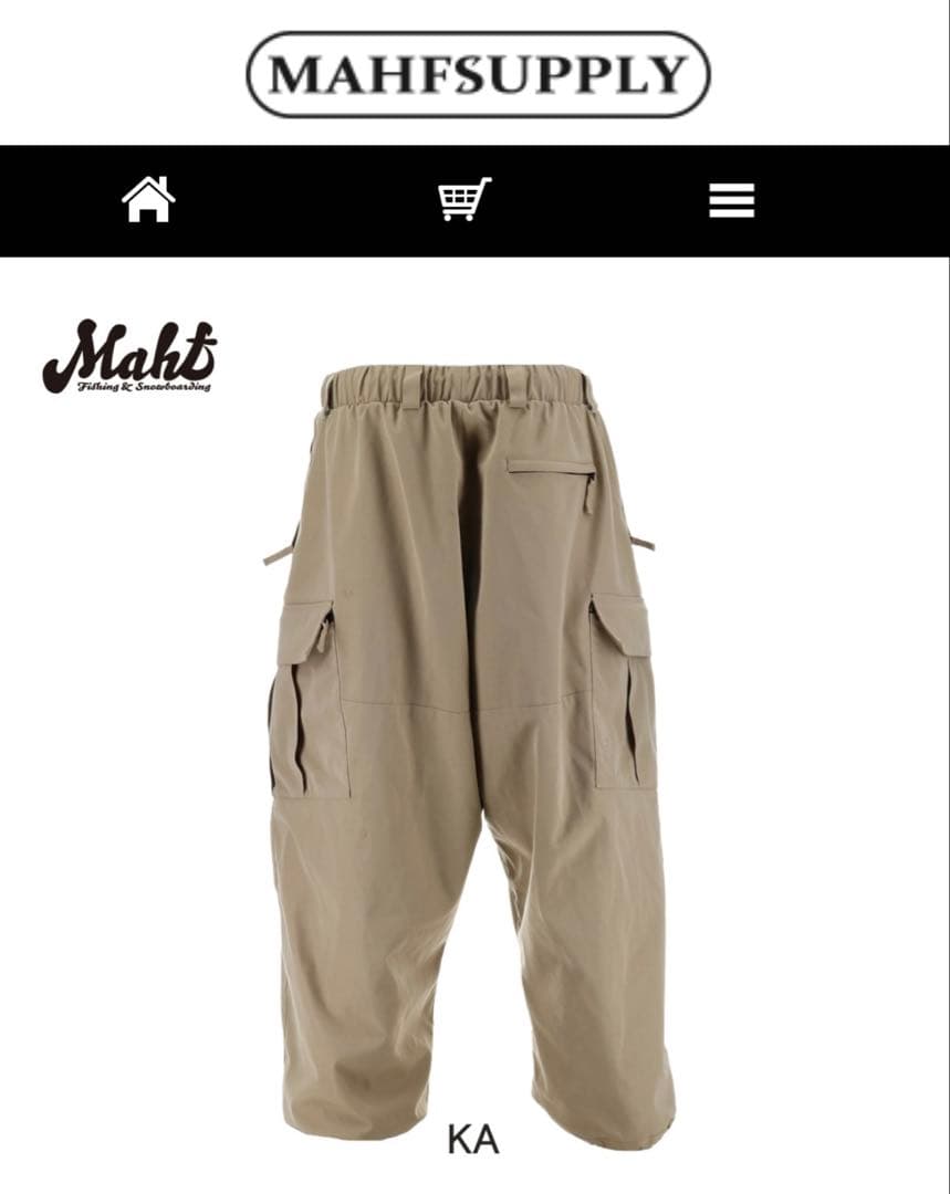 【新品】MAHF スノーチノサーカスパンツ カーキ L