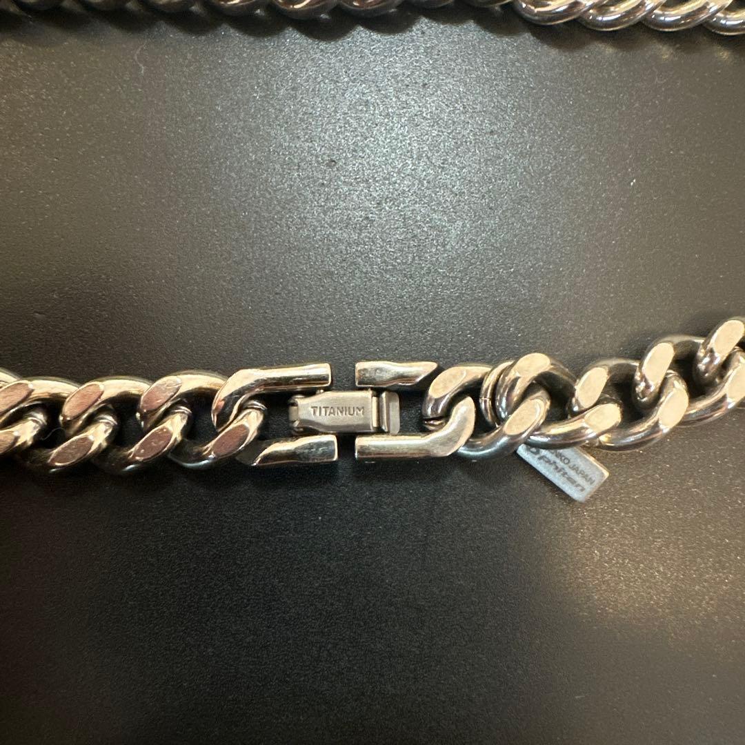新宿銀の蔵 ファイテン 限定品 チタンネックレス 喜平 幅8.8mm 50cm