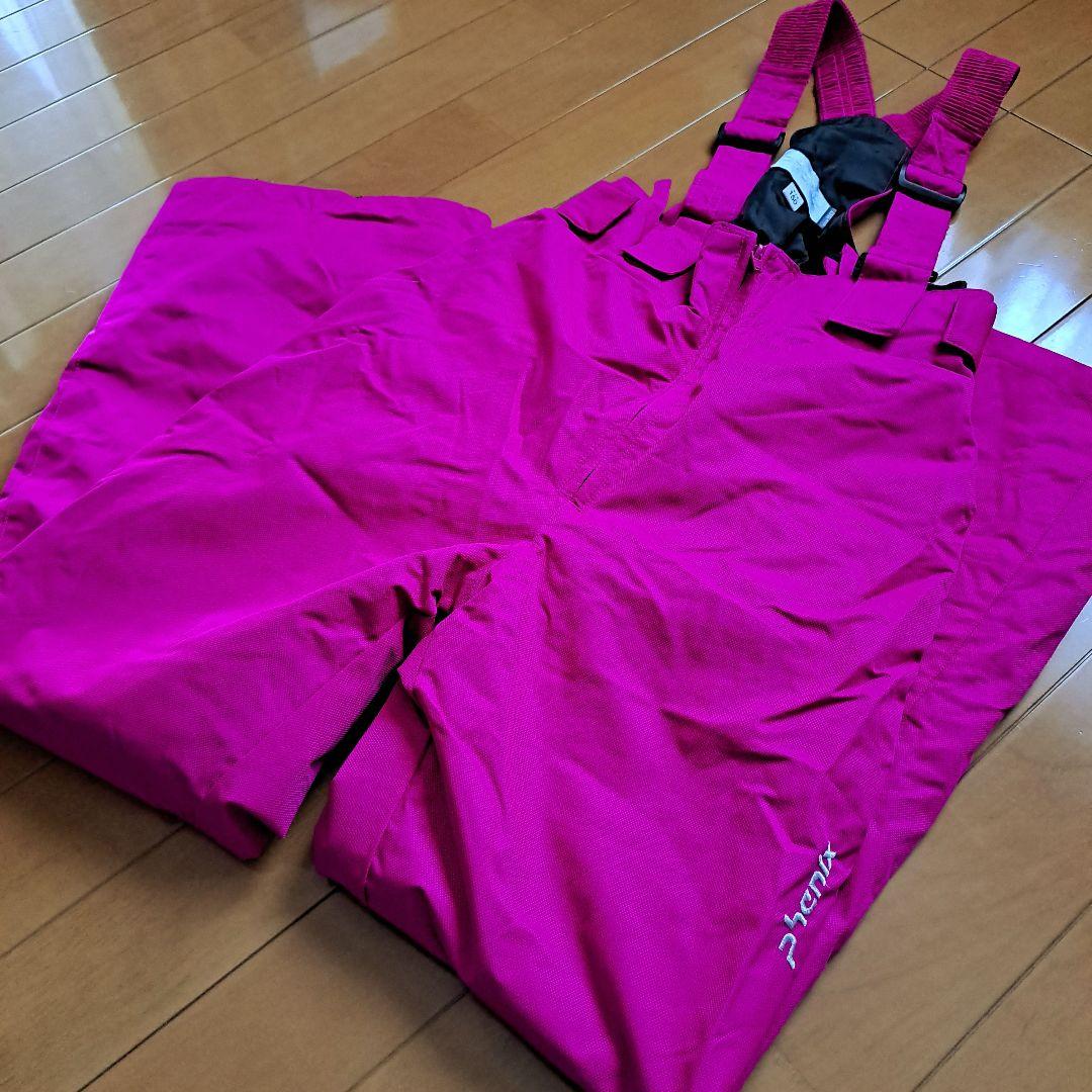 Phenix スキーウェア 上下 150㎝花柄 ブラック×ピンク　美品