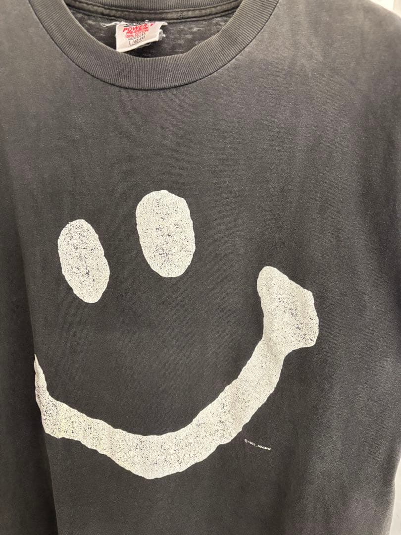90s スマイル　Tシャツ　ブラックボディ