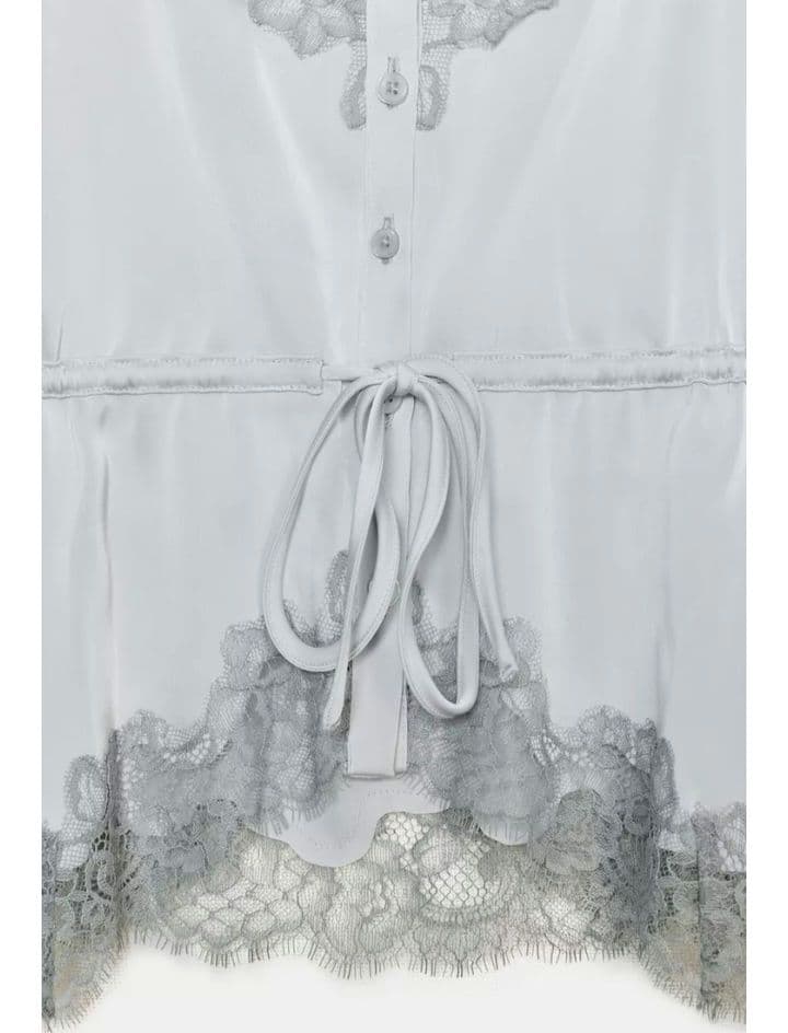 完売品 ZARA レースサテンキャミソール XS パステルブルー