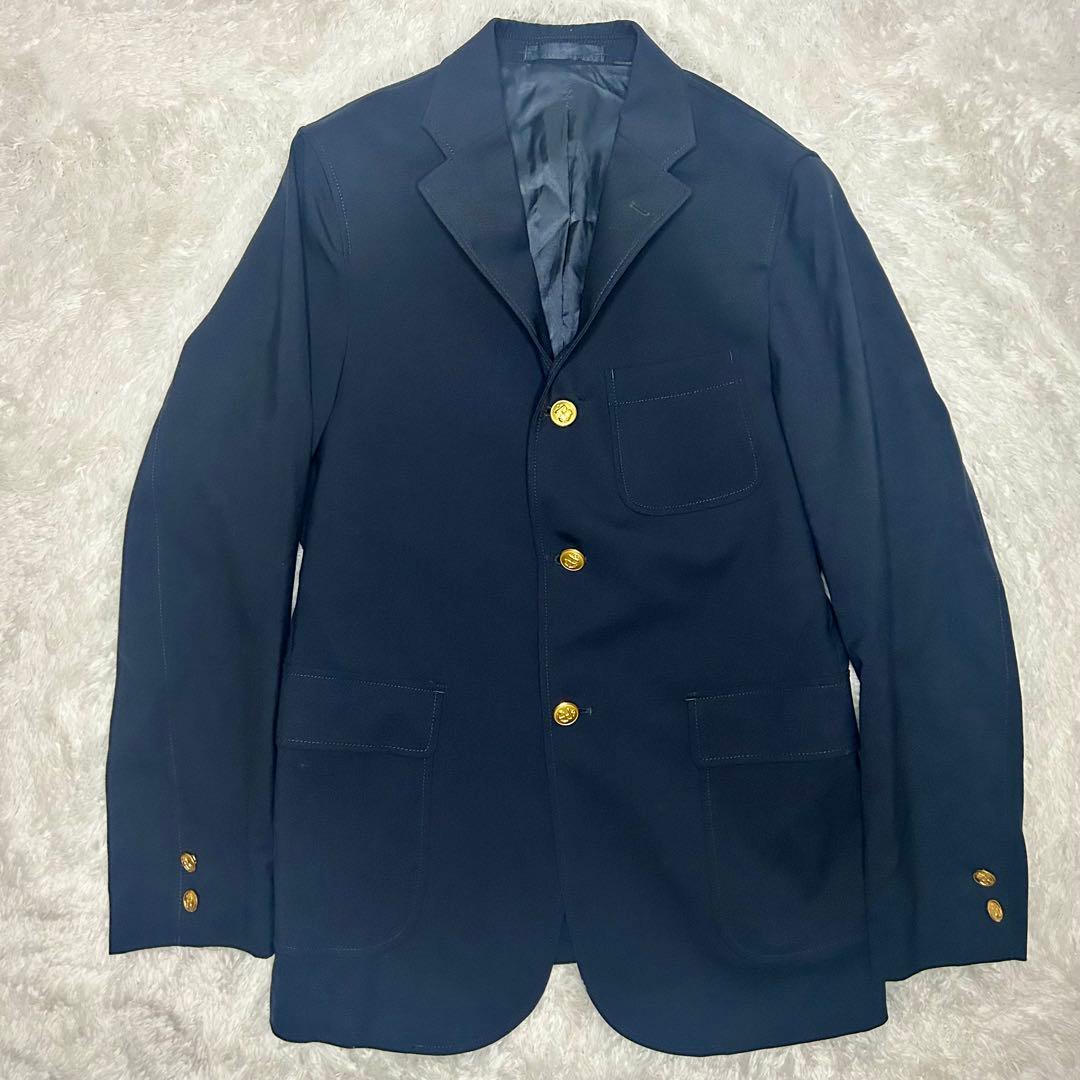 美品 BEAMS+段返り 3つボタン ブレザー 紺ブレ 金ボタン ジャケット