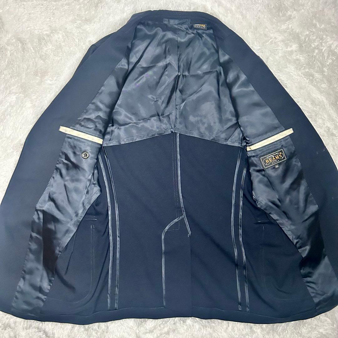 美品 BEAMS+段返り 3つボタン ブレザー 紺ブレ 金ボタン ジャケット