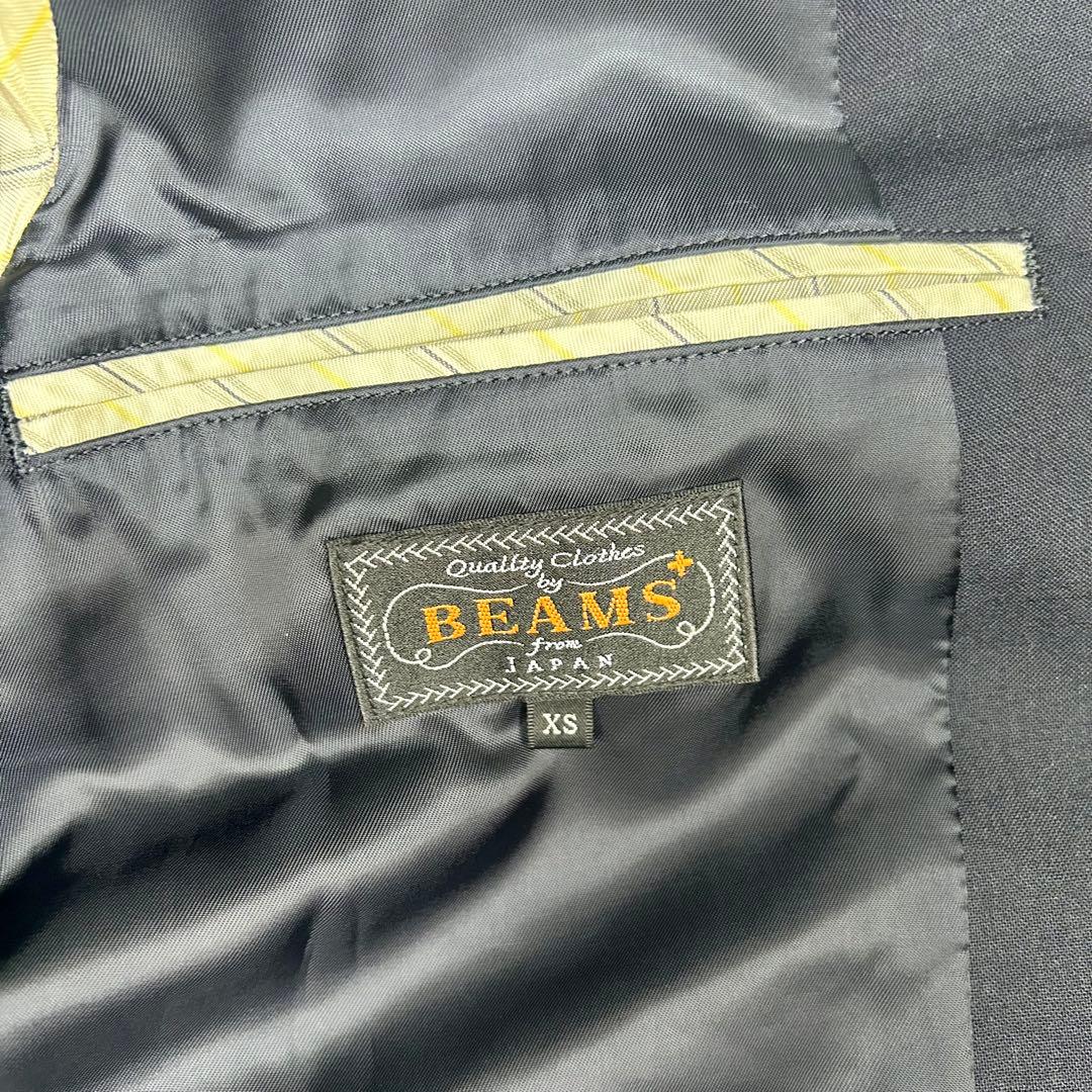 美品 BEAMS+段返り 3つボタン ブレザー 紺ブレ 金ボタン ジャケット
