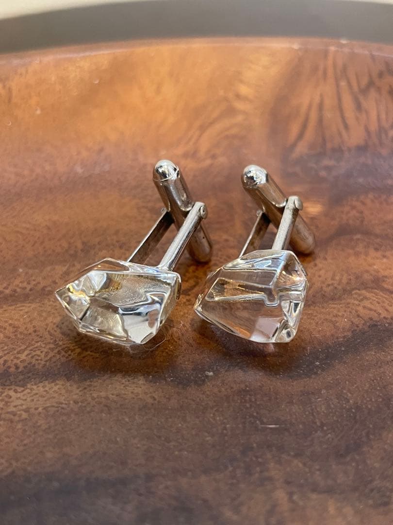 美品☆BACCARAT☆バカラ クリスタル ダイヤモンド型 カフリンクス