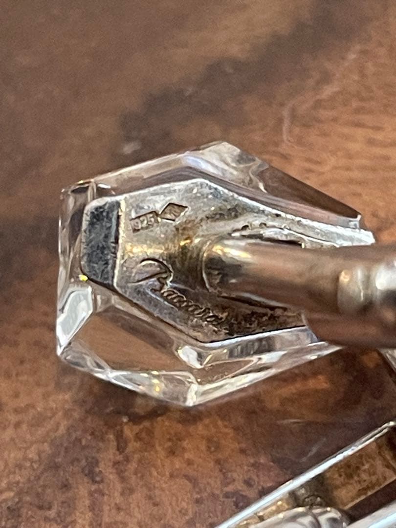 美品☆BACCARAT☆バカラ クリスタル ダイヤモンド型 カフリンクス