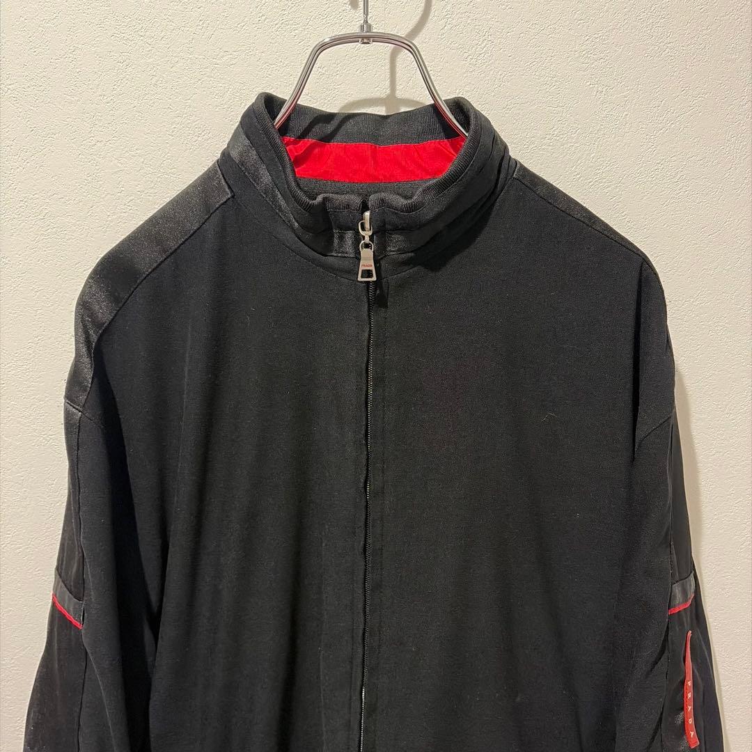 【美品✨XL】PRADA ナイロン切り替え　ブルゾン　ラバーロゴ　archive