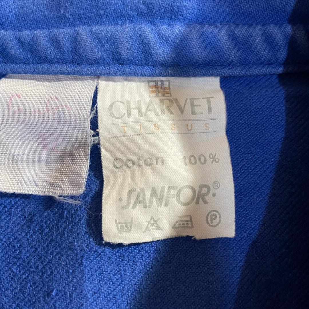 80s 90s CHARVET フレンチワークジャケット 青 42 ユニセックス