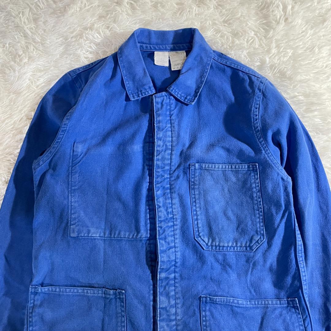 80s 90s CHARVET フレンチワークジャケット 青 42 ユニセックス