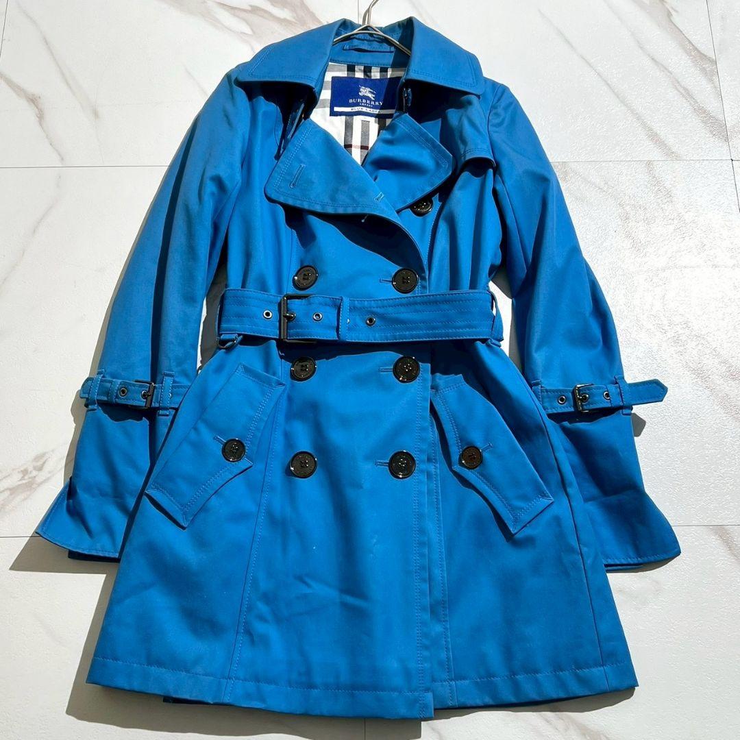 BURBERRY BLUE LABEL トレンチコート ノバチェック 青 36