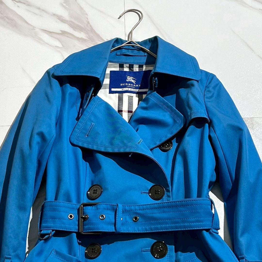 BURBERRY BLUE LABEL トレンチコート ノバチェック 青 36