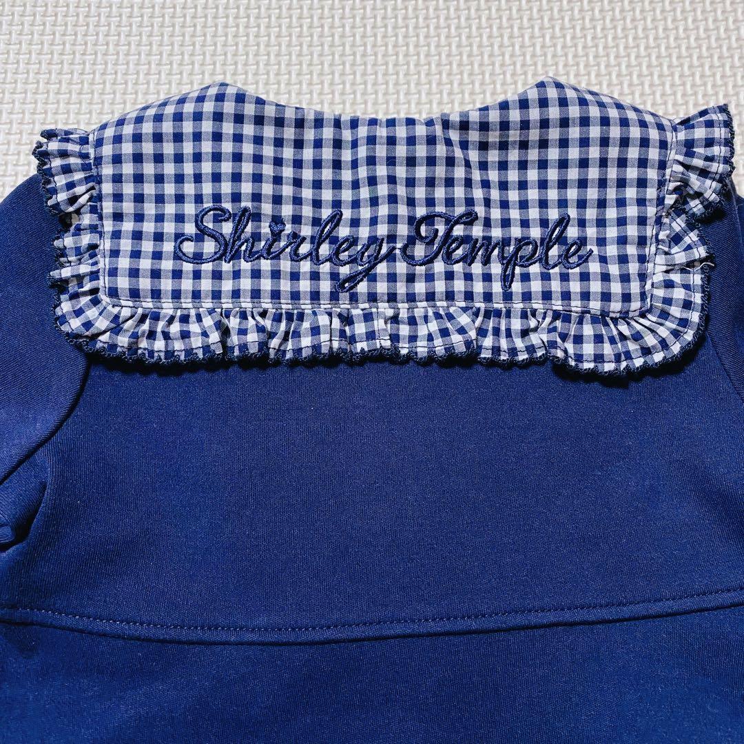 美品 Shirley Temple シャーリーテンプル 紺色ワンピース 80