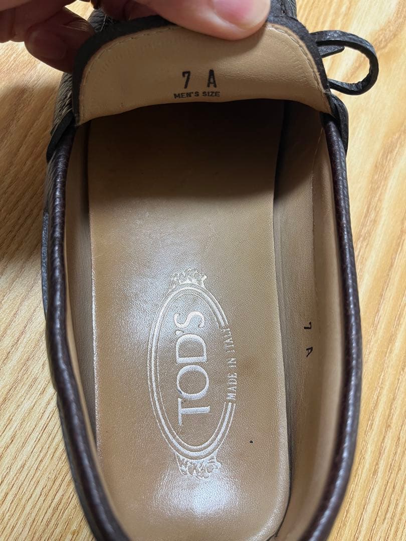 TOD'S チャコール　レザー ローファー