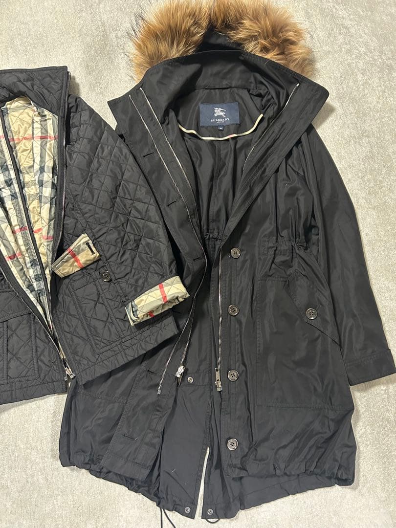 BURBERRY LONDON⭐︎ 6wayモッズコート　リアルファー　黒　36
