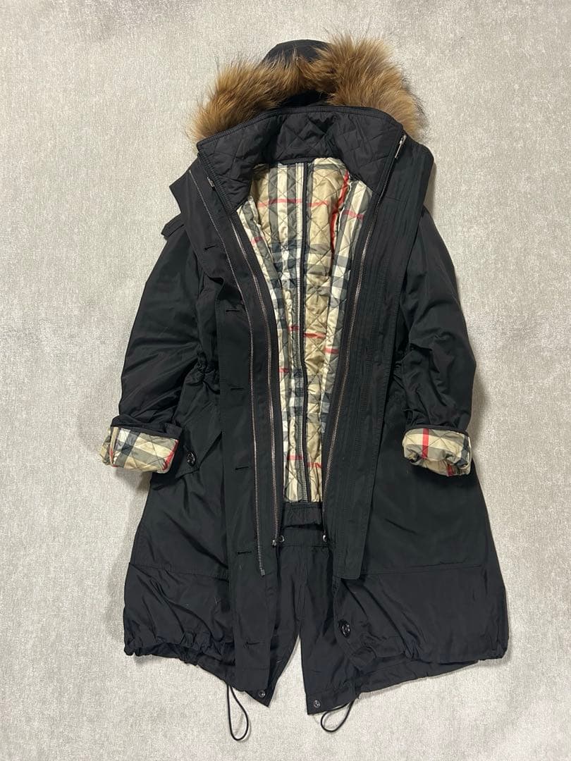 BURBERRY LONDON⭐︎ 6wayモッズコート　リアルファー　黒　36