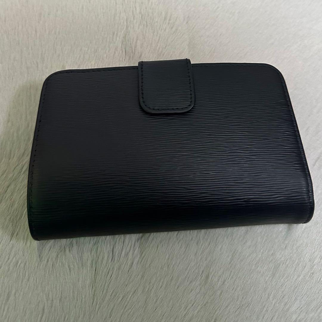PRADA プラダ　折り財布　ラウンドジップ　ネイビー　ゴールドロゴ