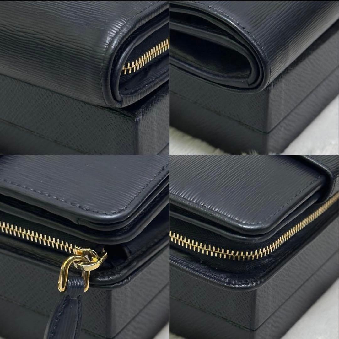 PRADA プラダ　折り財布　ラウンドジップ　ネイビー　ゴールドロゴ