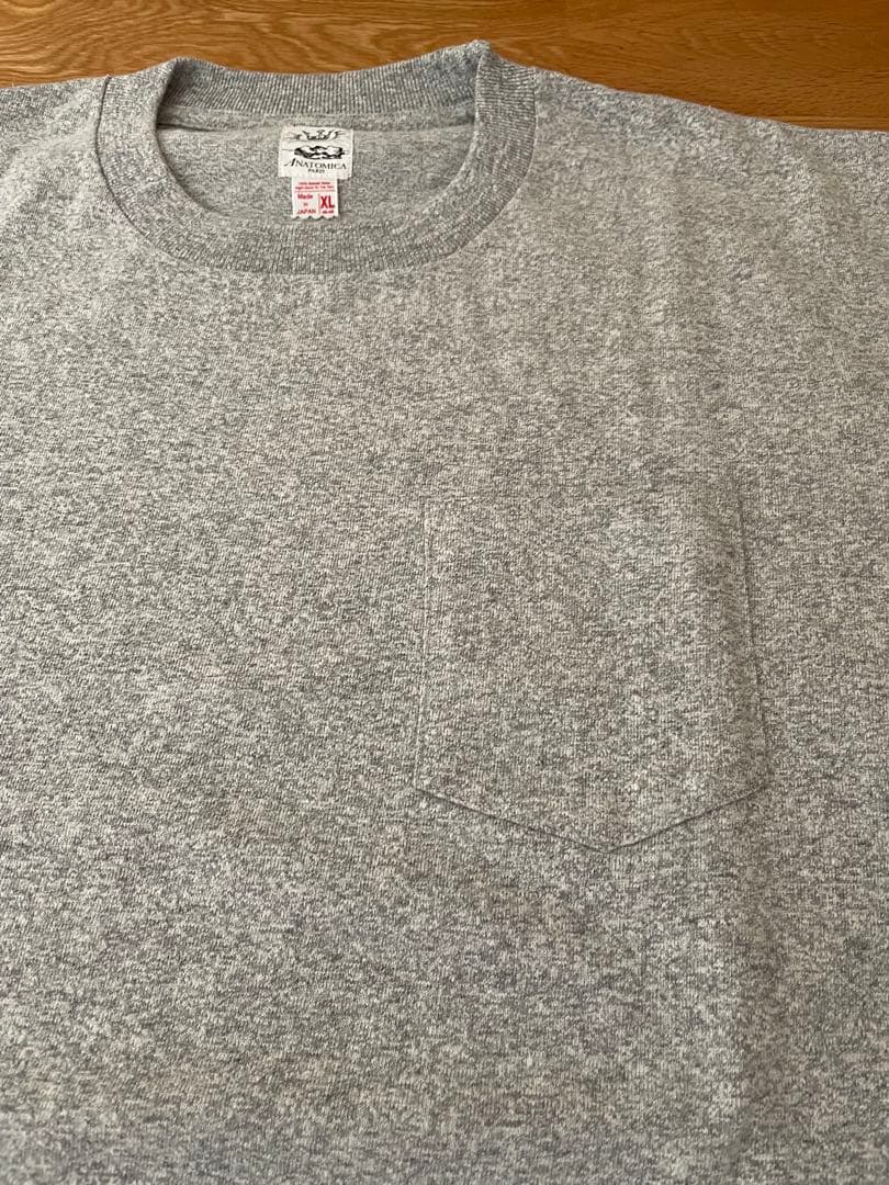 【新品未使用】ANATOMICA グレー 無地 ポケットTシャツ　サイズXL