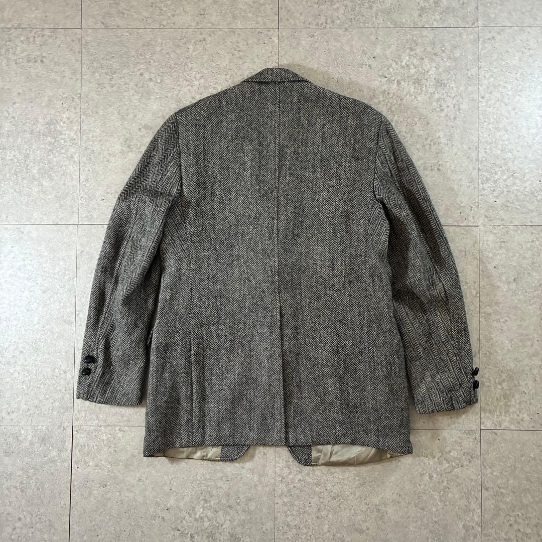80s Harris Tweedハリスツイード ウールテーラードジャケットグレー